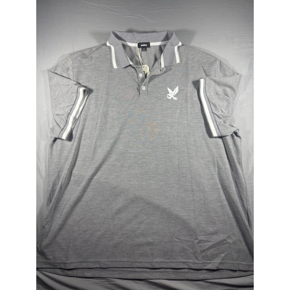 Ouku Men's Grey Short Sleeve Polo Size XXXL NWT